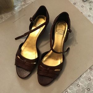 Circa joan & david faux croc leather small wedge